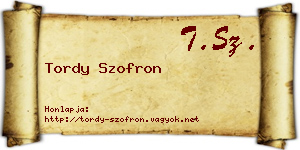 Tordy Szofron névjegykártya